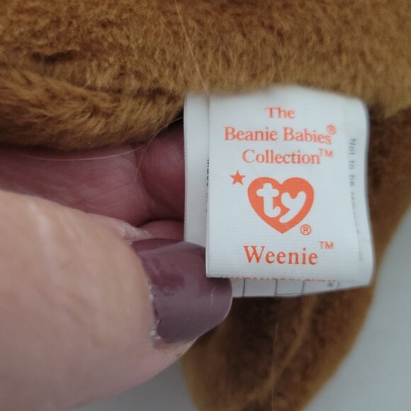 TY Beanie Baby Lot of 2 Dogs Weenie 1995 Tiny 1999 Mint One Owner - Picture 7 of 11